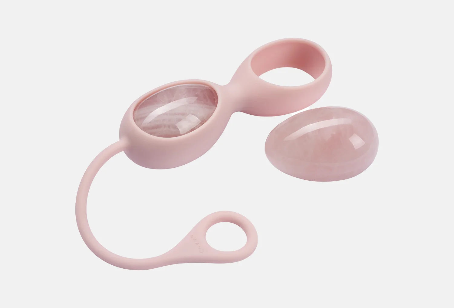 Ovos yoni de quartzo rosa de cor rosa da marca Le Wand — vista de cima