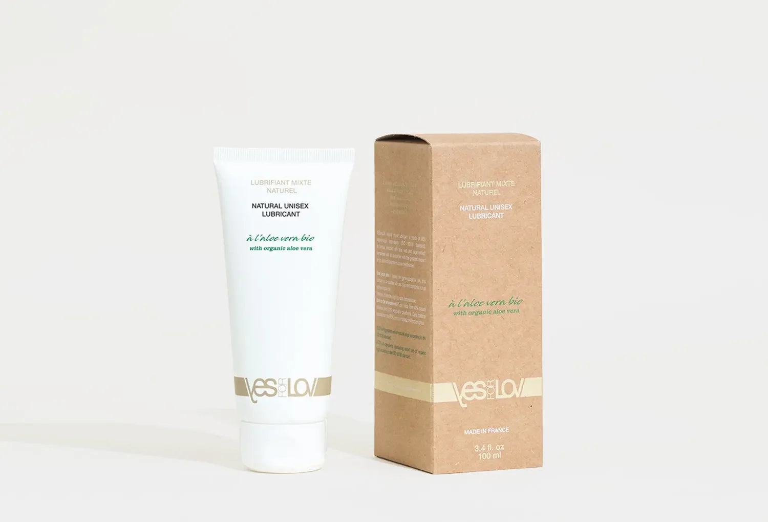 Lubrificante íntimo com aloe vera Yesforlov, tubo de 100 ml — vista de frente