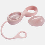 Ovos yoni de quartzo rosa de cor rosa da marca Le Wand — vista de cima