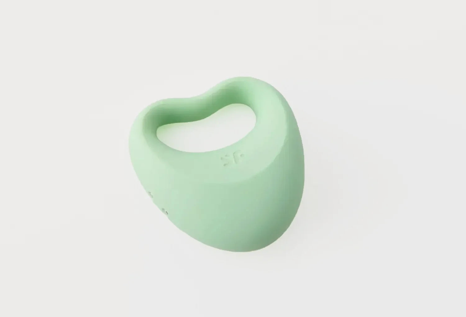 Vibrador de dedos Satisfyer Perfect Pair 3 em silicone de cor matcha — vista de cima