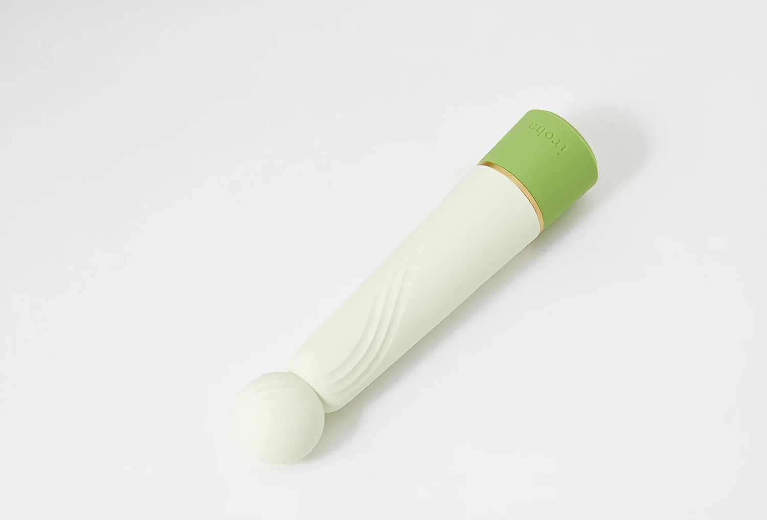 Vibrador clitoriano Iroha Rin Plus em silicone de cor verde match — vista de cima