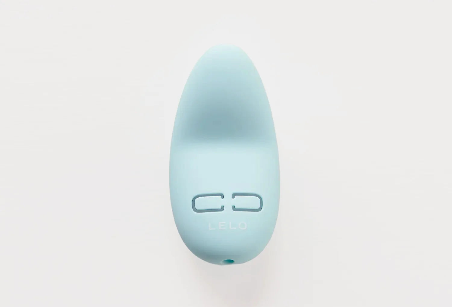 Vibrador discreto Lelo Lily 3 em silicone de cor azul claro — vista de cima