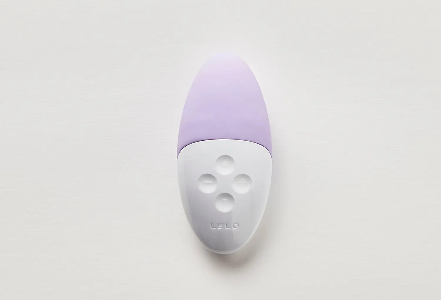 Vibrador discreto Lelo Siri 3 em silicone de cor lavanda — vista de cima