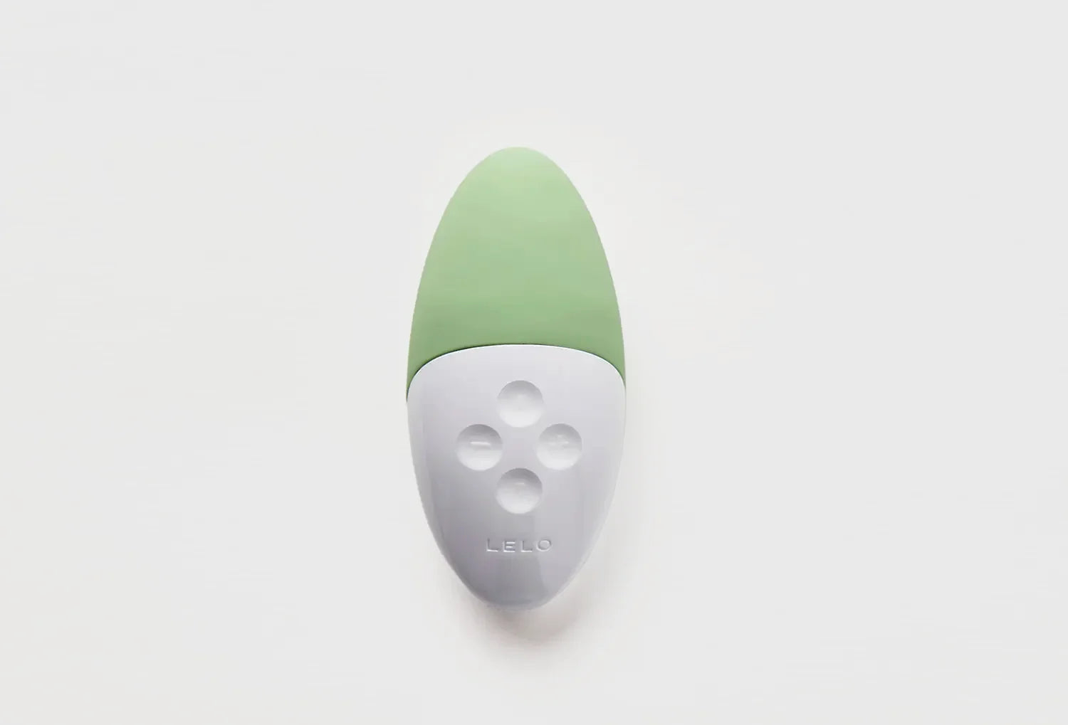 Vibrador discreto Lelo Siri 3 em silicone de cor matcha — vista de cima