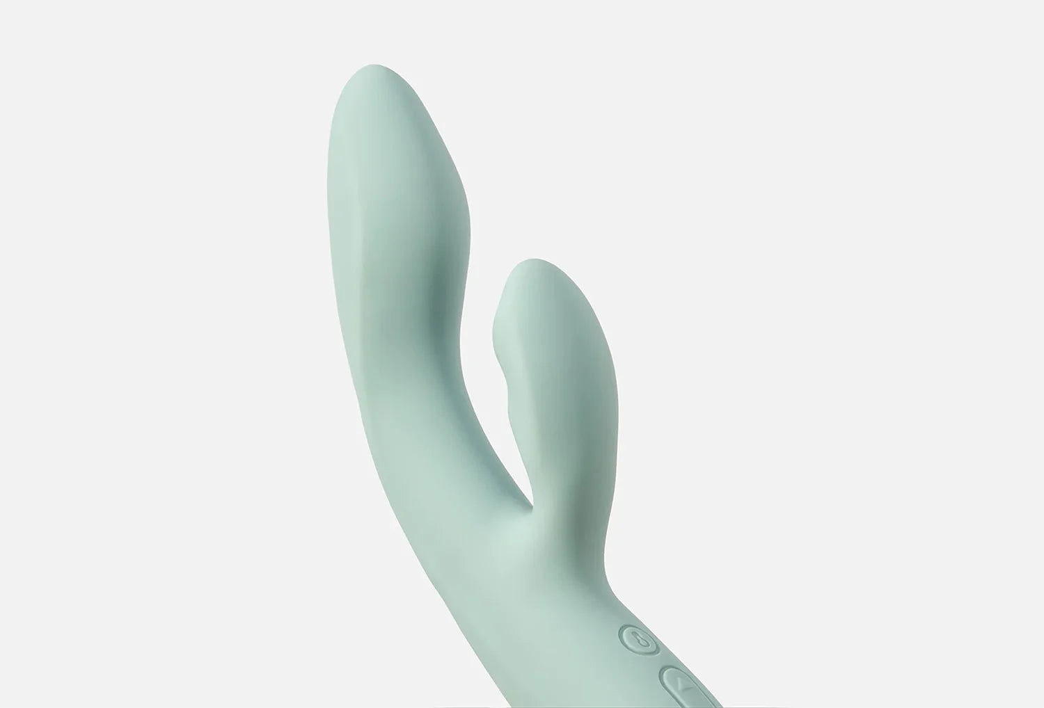 Vibrador duplo Svakom Chika em silicone de cor salvia — zoom da ponta
