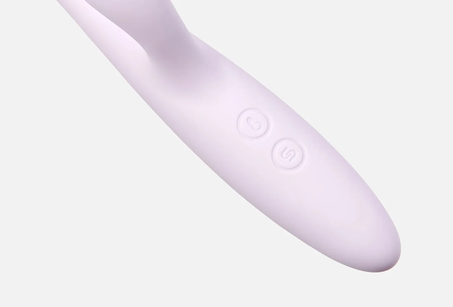 Vibrador duplo Svakom Cici Plus 2 em silicone de cor lavanda — zoom dos botões na base