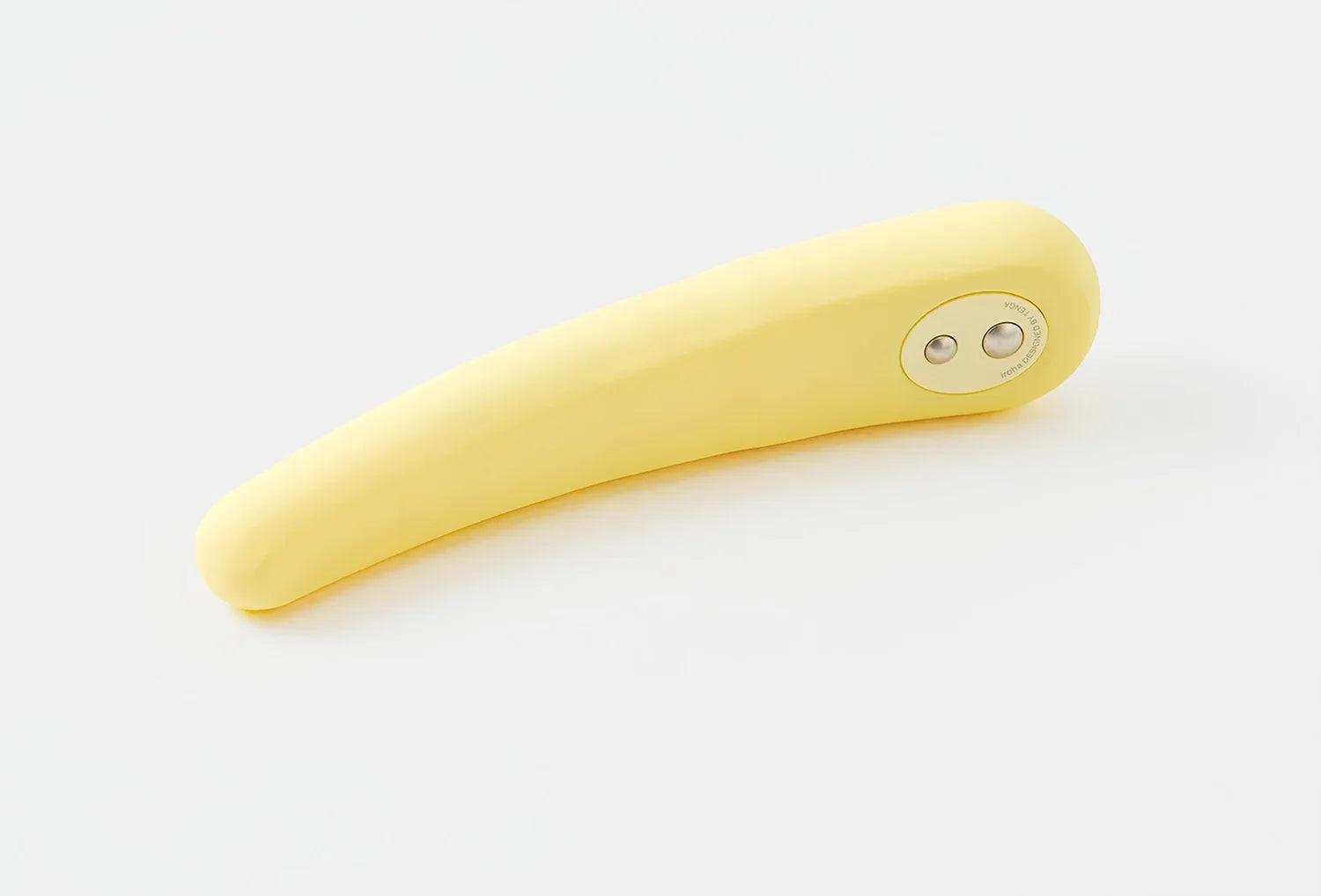 Vibrador de ponto g Iroha Mikazuki em silicone de cor amarelo — vista de cima