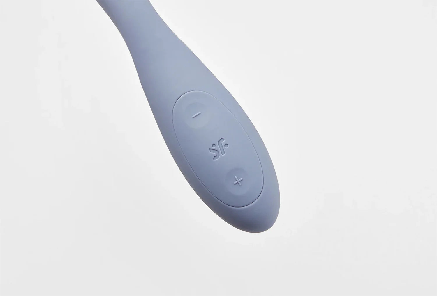 Vibrador de ponto g Satisfyer G-spot Flex 5 em silicone de cor lavanda — zoom dos detalhes dos botões na base