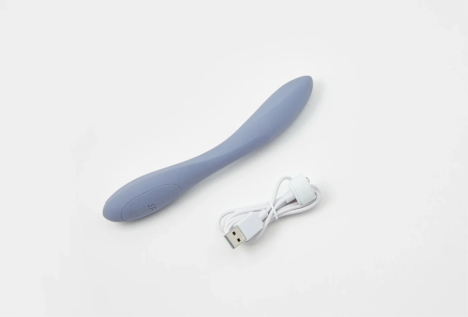 Vibrador de ponto g Satisfyer G-spot Flex 5 em silicone de cor lavanda — vista de cima